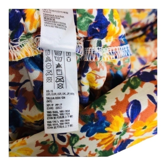 4/$45 AMERICAN APPAREL Yellow Blue Floral Sleeveless Mini Open Back Dress XS - Picture 8 of 8